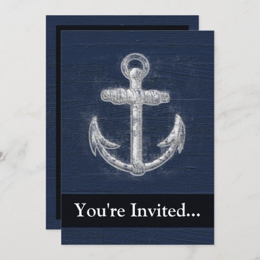 ヴィンテージ航海のいかり 招待状 (正面/裏面)