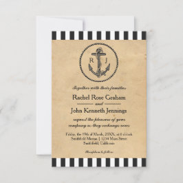 ヴィンテージ航海のいかり- 3x5結婚式招待状 招待状