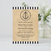 ヴィンテージ航海のいかり- 3x5結婚式招待状 招待状 (スタンド正面)