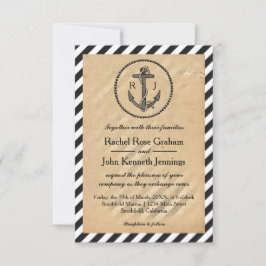ヴィンテージ航海のいかり- 3x5結婚式招待状 招待状