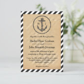 ヴィンテージ航海のいかり- 3x5結婚式招待状 招待状 (スタンド正面)