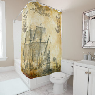ヴィンテージ航海のなコンボv 6 シャワーカーテン