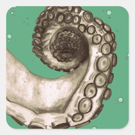 ヴィンテージ航海ののタコ触手 スクエアシール (正面)