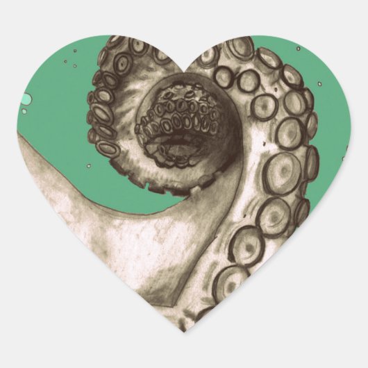 ヴィンテージ航海ののタコ触手 ハートシール (正面)