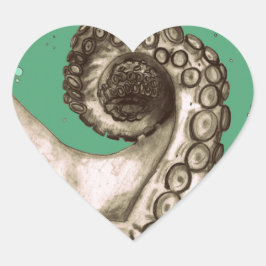 ヴィンテージ航海ののタコ触手 ハートシール