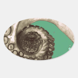 ヴィンテージ航海ののタコ触手 楕円形シール