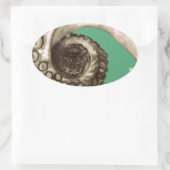 ヴィンテージ航海ののタコ触手 楕円形シール (バッグ)