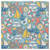 ヴィンテージ航海のの海 ファブリック (クローズアップ)