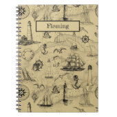 ヴィンテージ航海のの船名旅行の書ジャーナル ノートブック (正面)