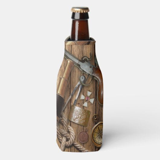 ヴィンテージ航海のアイテムonビールボトルクール ボトルクーラー (ボトル正面)