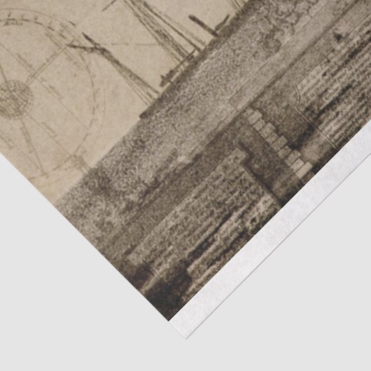 ヴィンテージ航海のアンティークの切り離し 薄葉紙 (詳細)