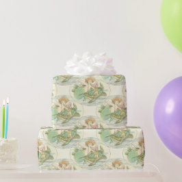 ヴィンテージ航海のウミガメ模様の人魚 ラッピングペーパー