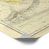 ヴィンテージ航海のグラフFloridaの地図 ポスター (角)