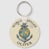 ヴィンテージ航海のグローブといかり キーホルダー (裏面)