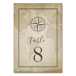 ヴィンテージ航海のグローブ結婚コンパス テーブルナンバー