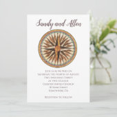 ヴィンテージ航海のコンパスカスタムウェディング 招待状 (スタンド正面)