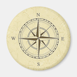 ヴィンテージ航海のコンパスバラアイボリー マグネット