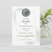 ヴィンテージ航海のコンパスブライダルシャワー 招待状 (スタンド正面)