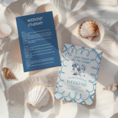 ヴィンテージ航海のコンパスブルーリボンバチェロレッテ 招待状