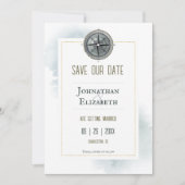 ヴィンテージ航海のコンパス写真 セーブザデート (正面)