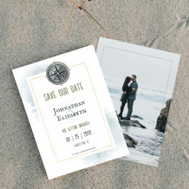 ヴィンテージ航海のコンパス写真 セーブザデート