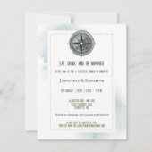 ヴィンテージ航海のコンパ結婚スのリハーサルディナー 招待状 (正面)