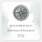 ヴィンテージ航海のコンパ結婚ス スクエアシール (正面)