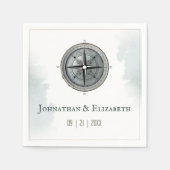 ヴィンテージ航海のコンパ結婚ス スタンダードカクテルナプキン (正面)