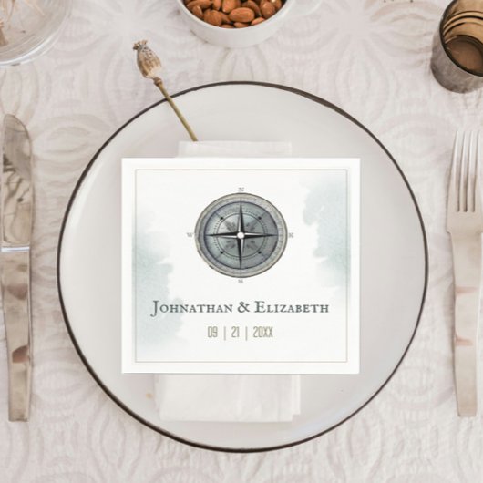 ヴィンテージ航海のコンパ結婚ス スタンダードカクテルナプキン