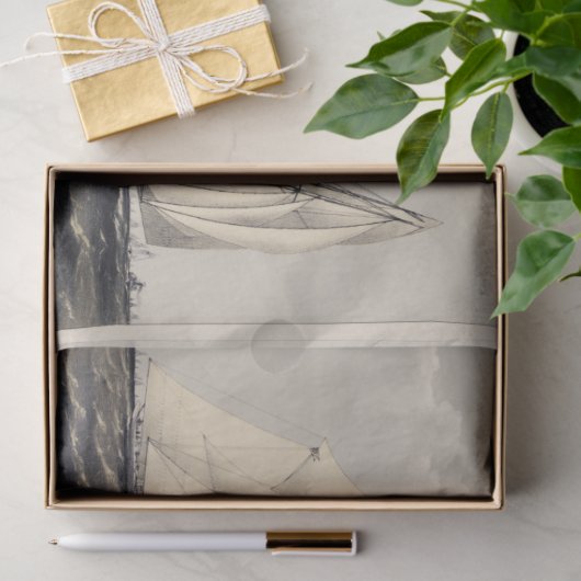 ヴィンテージ航海のサマーヨットエフェメラデクページ 薄葉紙 (ギフト)