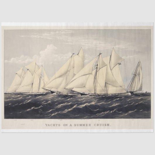 ヴィンテージ航海のサマーヨットエフェメラデクページ 薄葉紙 (正面)