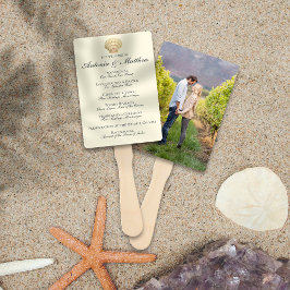 ヴィンテージ航海のシーシェルフォト結婚式 プログラム ハンドファン