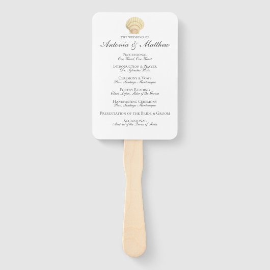 ヴィンテージ航海のシーセル結婚式 プログラム ハンドファン (正面)