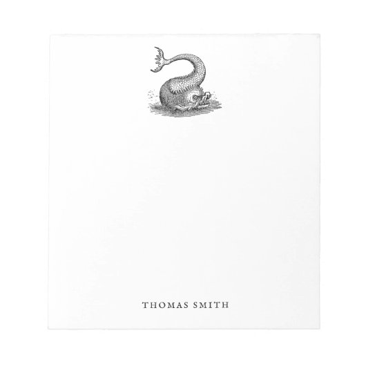 ヴィンテージ航海のシーモンスターフィッシュボートパーソナル ノートパッド (正面)