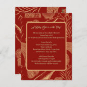 ヴィンテージ航海のジンベイビーシャワー招待状 ポストカード (正面/裏面)