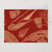 ヴィンテージ航海のジンベイビーシャワー招待状 ポストカード (裏面)