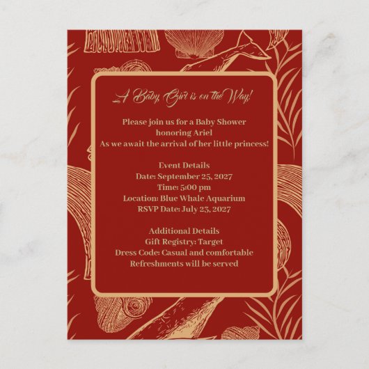 ヴィンテージ航海のジンベイビーシャワー招待状 ポストカード (正面)