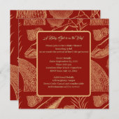 ヴィンテージ航海のジンベイビーシャワー招待状 招待状 (正面/裏面)