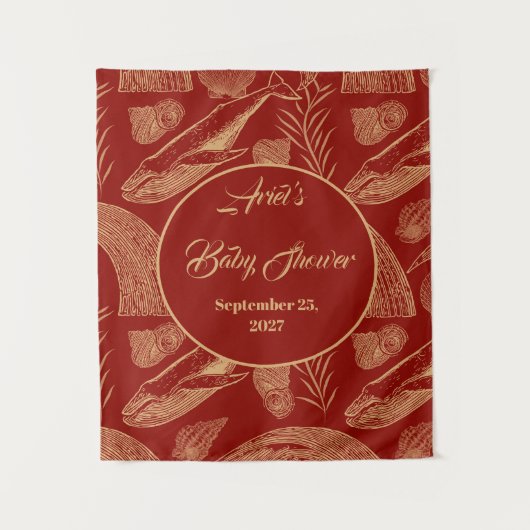 ヴィンテージ航海のジンベイビーシャワー タペストリー (正面)