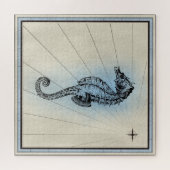 ヴィンテージ航海のスイミングシーホース ジグソーパズル (横)