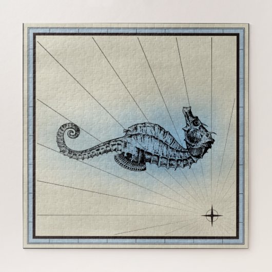 ヴィンテージ航海のスイミングシーホース ジグソーパズル (横)