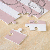 ヴィンテージ航海のタコ沿岸ピンクストライプ色 ジグソーパズル (側面)