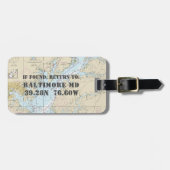 ヴィンテージ航海のチェサピークベイボルチモア ラゲッジタグ (正面横)