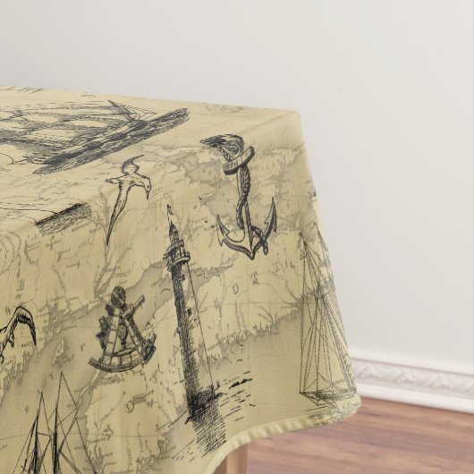 ヴィンテージ航海のパターン古いマップの背景 テーブルクロス (インサイチュ)