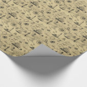 ヴィンテージ航海のパターン旧地図アンティークエフェメラ ラッピングペーパー (角)