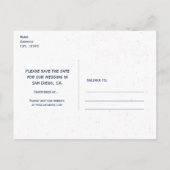 ヴィンテージ航海のビーチ結婚式日付カードの保存 案内ポストカード (裏面)