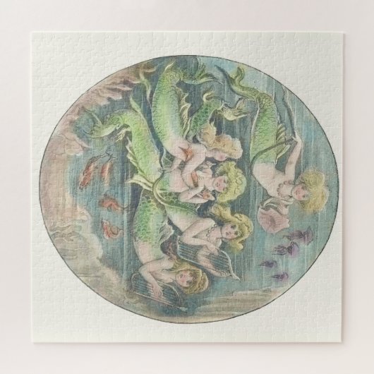 ヴィンテージ航海のファンタジーメルメイズカメオ ジグソーパズル (横)