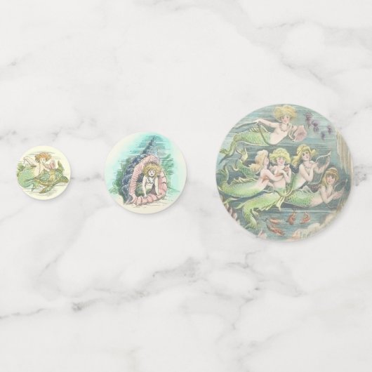 ヴィンテージ航海のファンタジー人魚の誕生日パーティー コンフェッティ (正面)