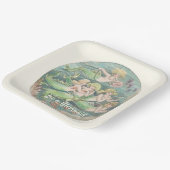 ヴィンテージ航海のファンタジー人魚スクエア ペーパープレート (傾斜あり)