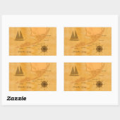 ヴィンテージ航海のフロリダ鍵の地図 長方形シール (シート)